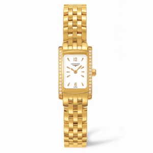 Longines Dolcevita Quartz White Dial Diamonds Bezel 18ct Yellow Gold Watch# L5.158.7.16.6 (Women Watch)