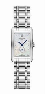 Longines DolceVita Quartz White Mother of Pearl Diamonds Indexes Dial Stainless Steel Watch# L5.255.4.87.6 (Women Watch)