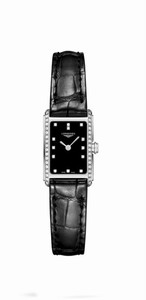 Longines DolceVita Quartz Diamond Hour Markers Diamond Case Black Leather Watch# L5.258.0.57.0 (Women Watch)
