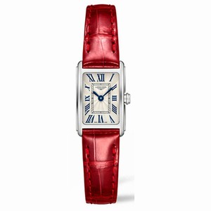 Longines DolceVita Quartz Roman Numerals Dial Red Leather Watch# L5.258.4.71.5 (Women Watch)