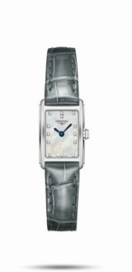 Longines DolceVita Quartz Mother of Pearl Diamond Dial Grey Leather Watch# L5.258.4.87.3 (Women Watch)
