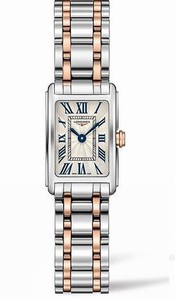 Longines DolceVita Quartz Roman Numerals Dial 18k Rose Gold and Stainless Steel Watch# L5.258.5.71.7 (Women Watch)