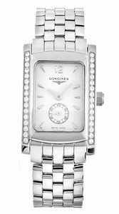 Longines Dolcevita Quartz White Dial Small Second Diamonds Bezel Stainless Steel Watch# L5.502.0.16.6 (Women Watch)