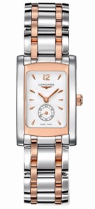 Longines Dolcevita Quartz White Dial Small Second Stainless Steel 18ct Rose Gold Watch# L5.502.5.18.7 (Women Watch)
