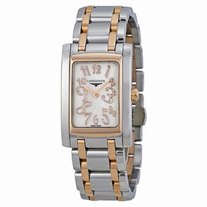 Longines White Mother Of Pearl Dial Fixed 18kt Rose Gold And Stainless Steel Band Watch #L5.502.5.97.7 (Men Watch)