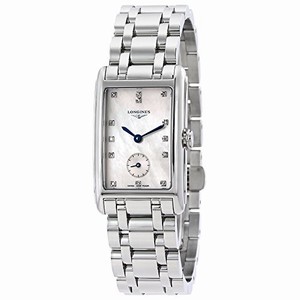 Longines White Mother Of Pearl Dial Fixed Stainless Steel Band Watch #L5.512.4.87.6 (Women Watch)