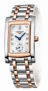 Longines Dolcevita Quartz Diamonds Indexes Mother of Pearl Dial Stainless Steel and 18ct Rose Gold Watch# L5.655.5.88.7 (Women Watch)