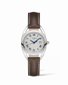 Longines Equestrian Quartz Roman Numerals Dial Date Brown Leather Watch # L6.137.4.71.2 (Women Watch)