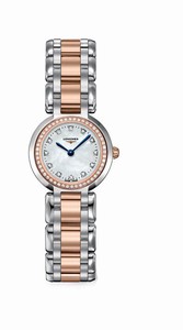 Longines Primaluna Quartz Diamond Mother of Pearl Dial Stainless Steel and 18ct Rose Gold Watch# L8.109.5.89.6 (Women Watch)
