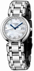 Longines Quartz Stainless Steel Diamond/mother Of Pearl Dial Stainless Steel Band Watch #L8.110.0.87.6 (Women Watch)