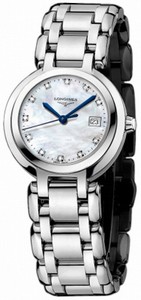 Longines Quartz Stainless Steel Diamond/mother Of Pearl Dial Stainless Steel Band Watch #L8.110.4.87.6 (Women Watch)