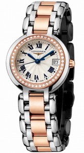 Longines Quartz 18kt Rose Gold/stainless Steel Silver Dial 18kt Rose Gold/stainless Steel Band Watch #L8.110.5.79.6 (Women Watch)