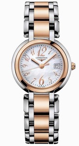 Longines Primaluna Quartz Mother of Pearl Dial Stainless Steel 18ct Rose Gold Watch# L8.110.5.83.6 (Women Watch)