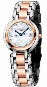 Longines Quartz 18kt Rose Gold/stainless Steel Diamond/mother Of Pearl Dial 18kt Rose Gold/stainless Steel Band Watch #L8.110.5.87.6 (Women Watch)