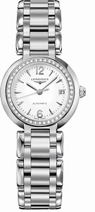 Longines Primaluna Automatic White Dial Date Diamond Set Bezel Stainless Steel Watch# L8.111.0.16.6 (Women Watch)