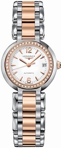 Longines Primaluna Automatic White Dial Diamonds Bezel Stainless Steel 18ct Rose Gold Watch# L8.111.5.19.6 (Women Watch)