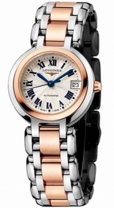 Longines Automatic 18kt Rose Gold/stainless Steel Silver Dial 18kt Rose Gold/stainless Steel Band Watch #L8.111.5.78.6 (Women Watch)