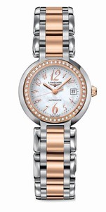Longines Primaluna Automatic Mother of Pearl Dial Diamond Bezel Stainless Steel 18ct Rose Gold Watch# L8.111.5.88.6 (Women Watch)