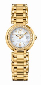 Longines Primaluna Automatic Mother of Pearl Dial Diamonds Bezel 18ct Gold Watch# L8.111.7.83.6 (Women Watch)