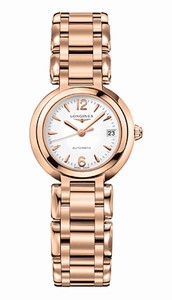 Longines Primaluna Automatic White Dial Date 18ct Rose Gold Watch# L8.111.8.16.6 (Women Watch)