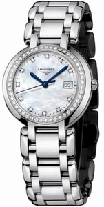 Longines Quartz Stainless Steel Diamond/mother Of Pearl Dial Stainless Steel Band Watch #L8.112.0.87.6 (Women Watch)