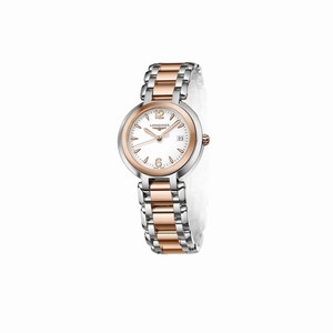 Longines Primaluna Quartz White Dial Date Stainless Steel and 18ct Rose Gold Watch# L8.112.5.16.6 (Women Watch)