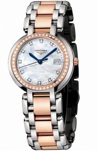 Longines Quartz 18kt Rose Gold/stainless Steel Diamond/mother Of Pearl Dial 18kt Rose Gold/stainless Steel Band Watch #L8.112.5.89.6 (Women Watch)
