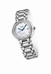 Longines Primaluna Automatic Diamond Mother of Pearl Dial Diamonds Bezel Stainless Steel Watch# L8.113.0.87.6 (Women Watch)