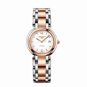 Longines Primaluna Automatic White Dial Date 18ct Rose Gold Bezel Stainless Steel and 18ct Rose Gold Watch# L8.113.5.16.6 (Women Watch)