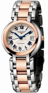 Longines Automatic 18kt Rose Gold/stainless Steel Silver Dial 18kt Rose Gold/stainless Steel Band Watch #L8.113.5.78.6 (Women Watch)