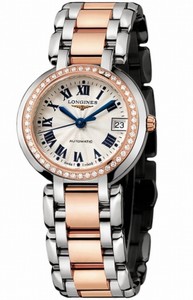 Longines Automatic 18kt Rose Gold/stainless Steel Diamond/mother Of Pearl Dial 18kt Rose Gold/stainless Steel Band Watch #L8.113.5.79.6 (Women Watch)