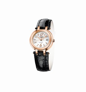 Longines Primaluna Automatic 18ct Rose Gold Bezel Black Leather Watch# L8.113.8.83.2 (Women Watch)