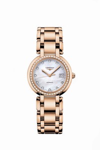 Longines Primaluna Automatic Mother of Pearl Diamonds Dial Diamonds Bezel 18ct Rose Gold Watch# L8.113.9.87.6 (Women Watch)