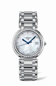 Longines Primaluna Quartz Mother of Pearl Diamonds Dial Diamonds Set Bezel Stainless Steel Watch# L8.114.0.87.6 (Women Watch)