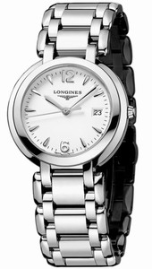 Longines Quartz Stainless Steel White Dial Stainless Steel Band Watch #L8.114.4.16.6 (Women Watch)