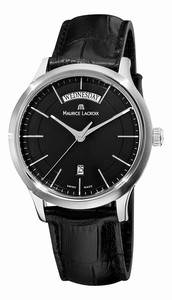 Maurice Lacroix Black Dial Stainless Steel Band Watch #LC1007-SS001330 (Men Watch)