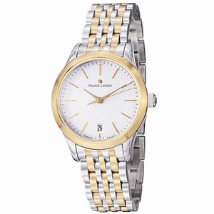 Maurice Lacroix Silver Dial Gold Tone Band Watch #LC1026-PVY13-130 (Women Watch)