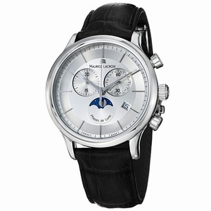 Maurice Lacroix Silver Dial Second-hand Luminous Chronograph Water-resistant Watch #LC1148-SS001131 (Men Watch)