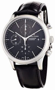 Maurice Lacroix Schwarz Dial Chronograph Watch #LC6058-SS001330 (Men Watch)
