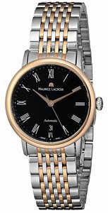 Maurice Lacroix Black Dial Rose Gold Band Watch #LC6063-PS103-310 (Women Watch)