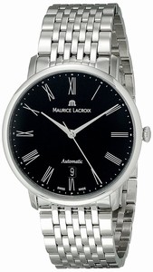 Maurice Lacroix Black Dial Stainless Steel Band Watch #LC6067-SS002-310 (Men Watch)