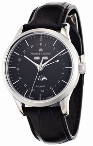 Maurice Lacroix Black Dial Stainless Steel Band Watch #LC6068-SS001-33E (Men Watch)