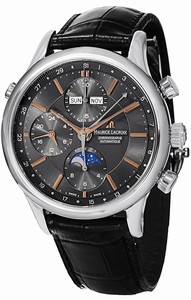 Maurice Lacroix Automatic Chronograph Moon Phase Black Leather Watch # LC6078-SS001-331 (Men Watch)