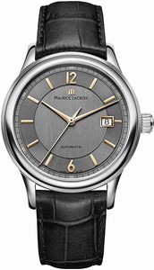 Maurice Lacroix Automatic Date Black Leather Watch # LC6098-SS001-320-1 (Men Watch)