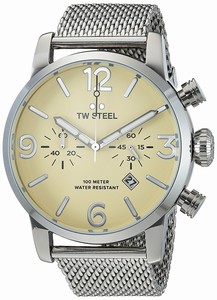 TW Steel Beige Dial Stainless Steel Watch #MB3 (Women Watch)