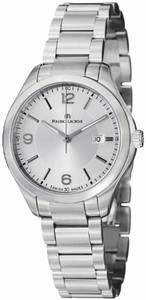 Maurice Lacroix Miros Quartz Date Silver Dial Stainless Steel Watch #MI1014-SS002-130 (Women Watch)