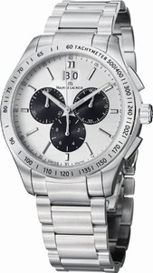Maurice Lacroix Miros Quartz Chronograph Date Silver Dial Stainless Steel Watch #MI1028-SS002-130 (Men Watch)