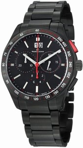 Maurice Lacroix Miros Quartz Chronograph Date Black Dial Stainless Steel Watch #MI1028-SS002-330 (Men Watch)