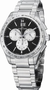 Maurice Lacroix Miros Quartz Chronograph Date Black Dial Stainless Steel Watch #MI1028-SS002-332 (Men Watch)