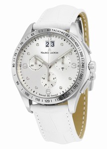 Maurice Lacroix Silver Dial Fixed - Tachymeter Band Watch #MI1057-SS001-150 (Men Watch)